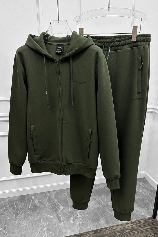 Мужской спортивный костюм Armani Exchange зелёного цвета
