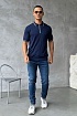 Мужское поло Zilli zip neck - Blue