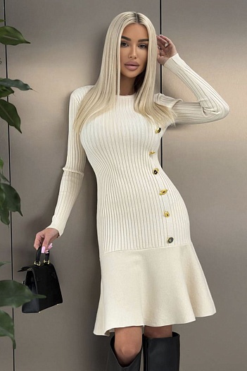 Женское трикотажное платье Schiaparelli premium - White   