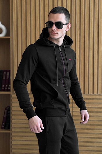 Кофта на молнии Hugo Boss чёрного цвета   