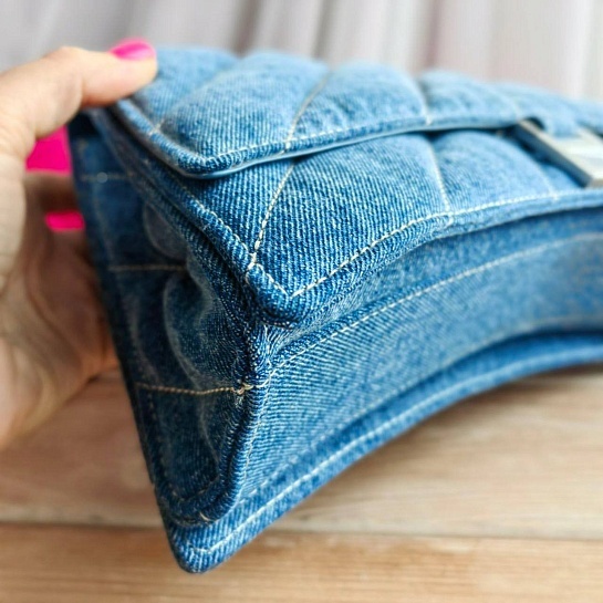 Кожаная сумка Balenciaga Hourglass Denim S 26x15 см