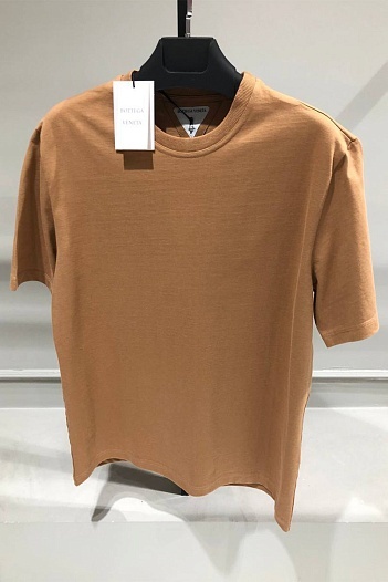 Коричневая оверсайз футболка Bottega Veneta basic   