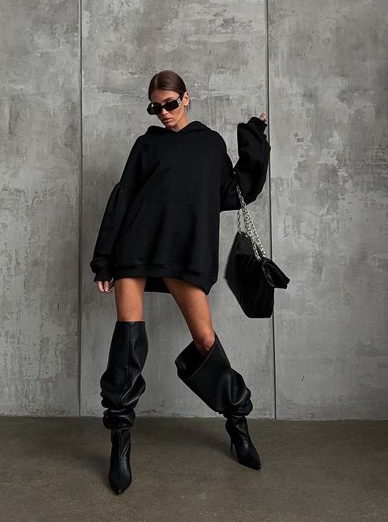 Женское худи Balenciaga чёрного цвета