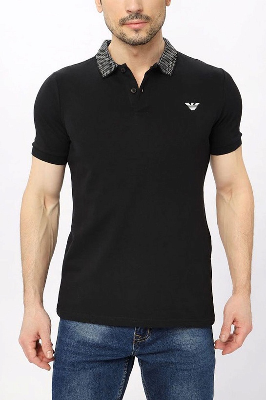 Мужское чёрное поло Emporio Armani