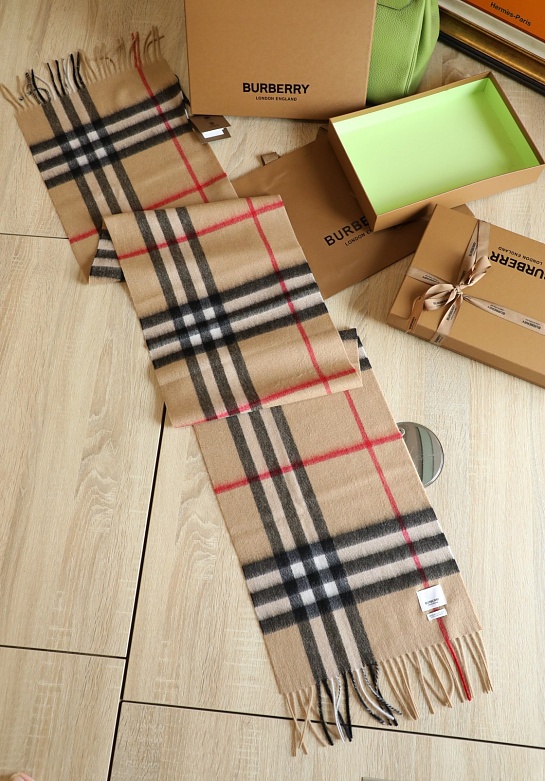 Шарф Burberry Check premium 168x30 см - Beige
