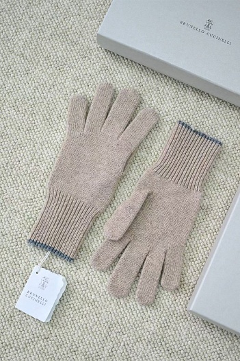 Кашемировые перчатки Brunello Cucinelli premium - Beige   