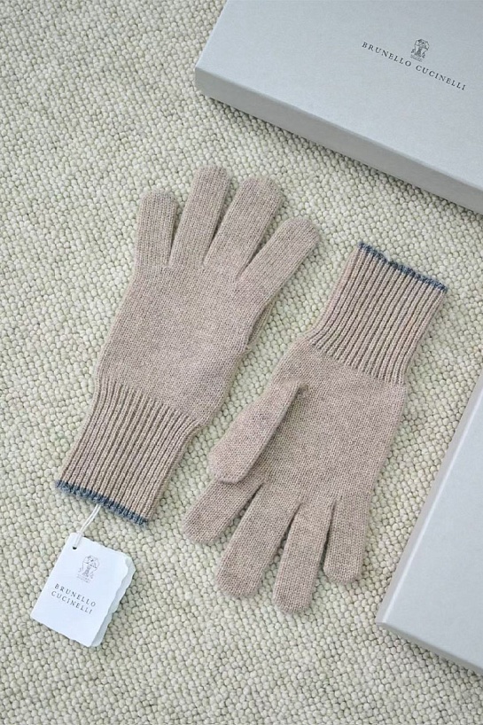 Кашемировые перчатки Brunello Cucinelli premium - Beige