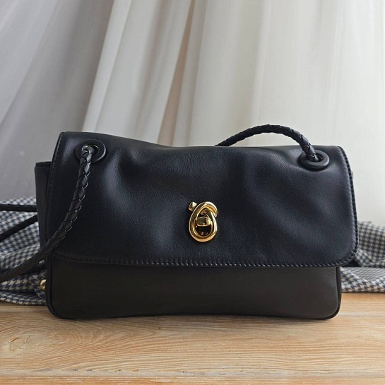 Кожаная сумка Bottega Veneta Madison 29x17 см - Black