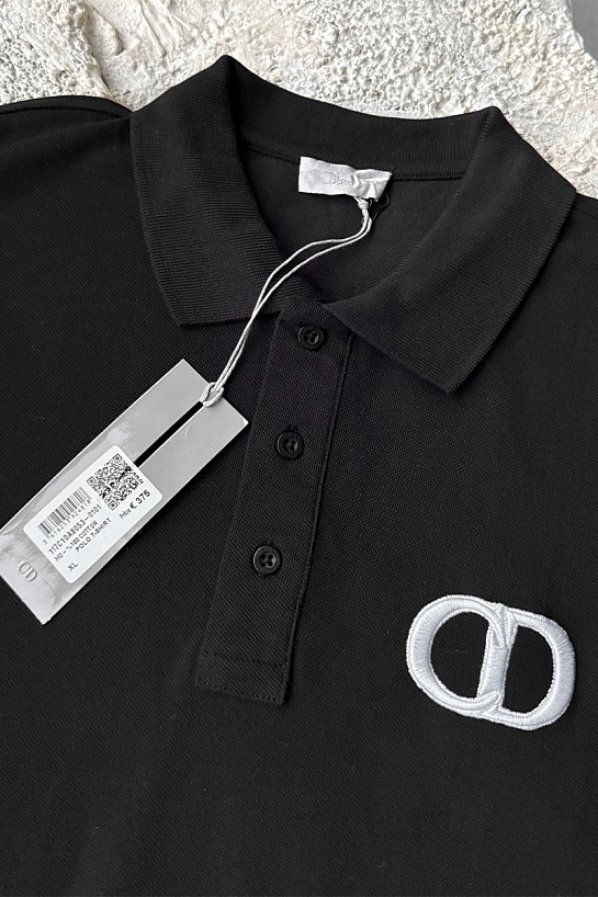 Классическое чёрное поло Dior CD Icon