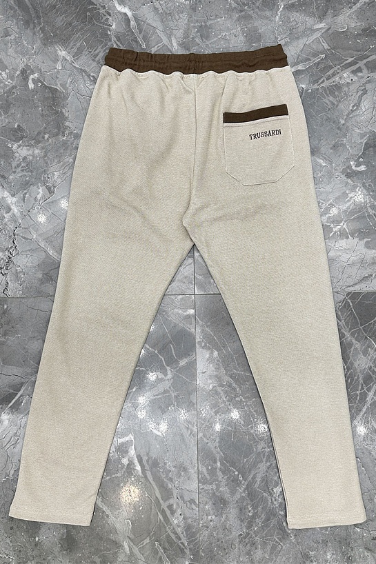 Мужские штаны Trussardi embroidered logo - Beige