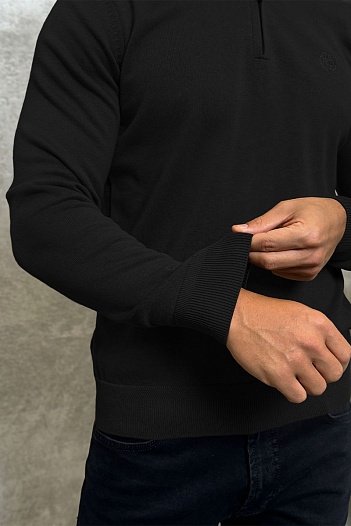 Мужская кофта Loro Piana zip neck - Black   
