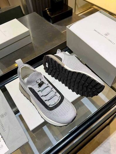 Женские текстильные кроссовки Brunello Cucinelli premium   