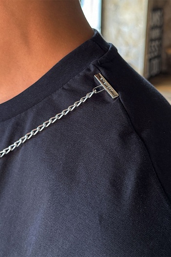 Чёрная оверсайз футболка Givenchy Chain   