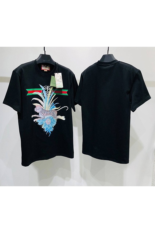 Чёрная оверсайз футболка Gucci Lunar New Year Tiger