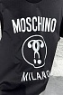 Чёрная оверсайз футболка Moschino Double Question Mark Logo