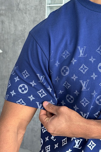 Футболка тёмно-синего цвета Louis Vuitton Monogram Gradient   