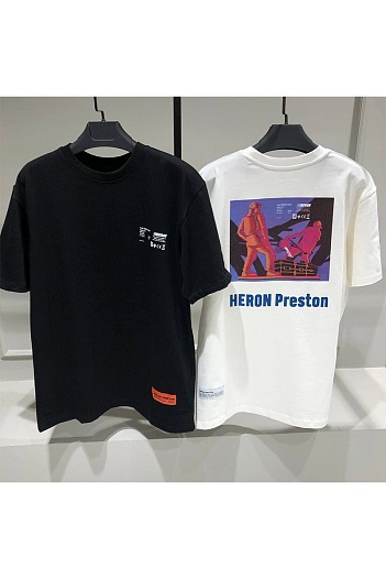 Чёрная оверсайз футболка Heron Preston   