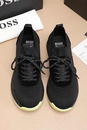Текстильные кроссовки Hugo Boss Titanium - Black / Yellow   