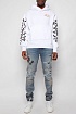 Белое мужское худи Amiri Bones logo-print