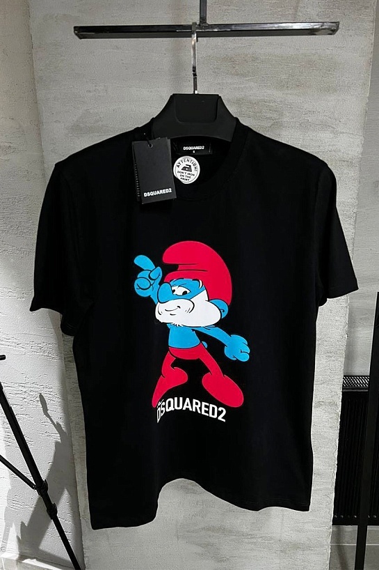 Чёрная футболка Dsquared2 smurfs graphic-print