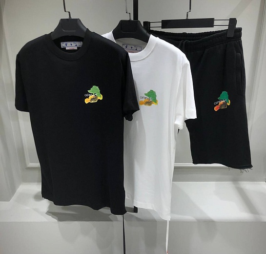 Чёрная оверсайз футболка Off-White Brush Arrow