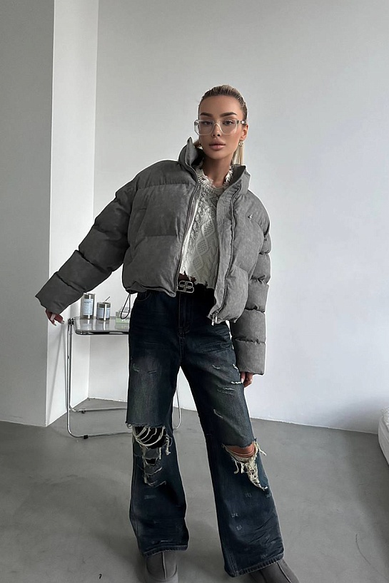 Женская серая куртка Chrome Hearts