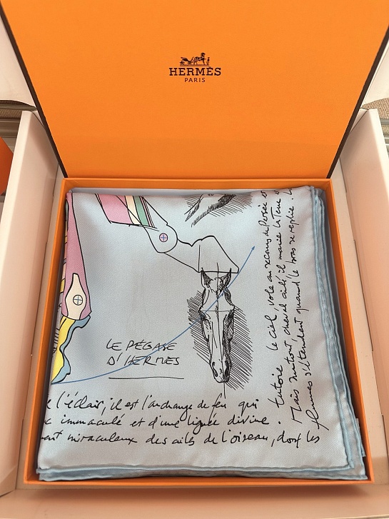 Платок Hermes Harnais Le Pegase premium 87x88 см