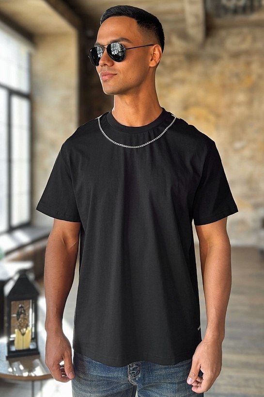 Чёрная оверсайз футболка Givenchy Chain