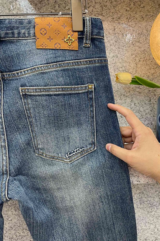 Мужские джинсы Louis Vuitton signature logo - Blue