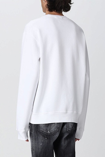 Мужской белый свитшот Dsquared2 "ICON" logo-print   