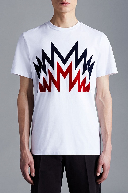 Мужская белая футболка Moncler Multi M Logo