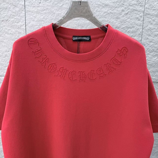 Красная оверсайз футболка Chrome Hearts premium