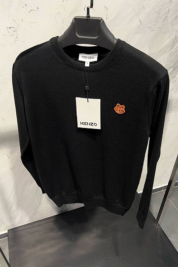 Мужской чёрный джемпер Kenzo Tiger logo-patch   