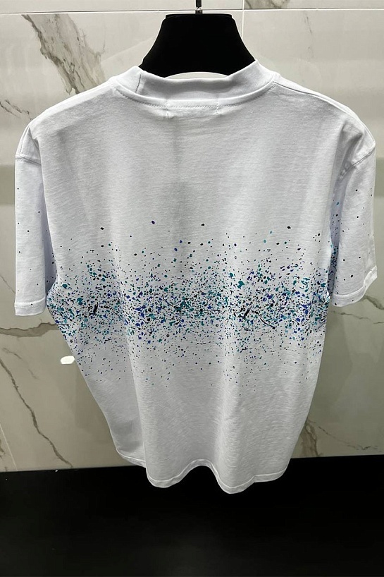 Оверсайз футболка Amiri "Paint Splatter" - White