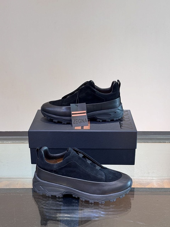Мужские кроссовки Zegna Triple Stitch Monte - Black