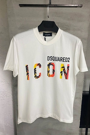 Футболка белого цвета Dsquared2 Icon tropical   