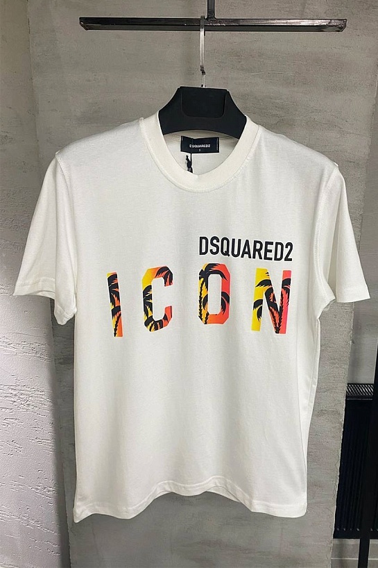 Футболка белого цвета Dsquared2 Icon tropical