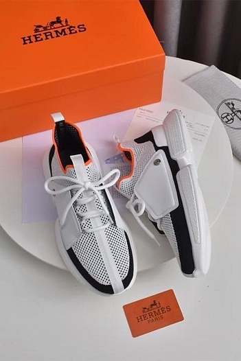 Мужские текстильные кроссовки Hermes Expert - White   