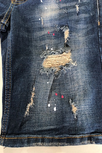 Джинсовые мужские шорты Dsquared2 "ICON" - Navy   