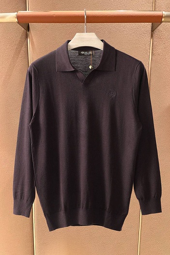 Поло с длинным рукавом Loro Piana premium - Brown   