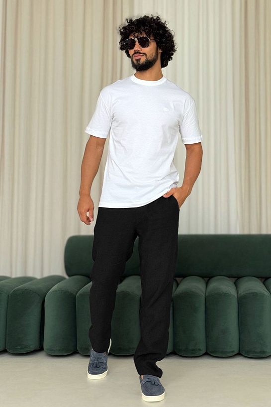 Льняные брюки чёрного цвета Loro Piana