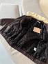 Женская кожаная дубленка MIU MIU с меховым воротом