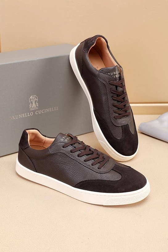 Комбинированные кроссовки Brunello Cucinelli low-top - Brown