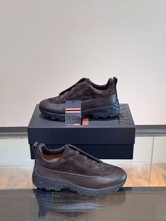 Мужские кроссовки Zegna Triple Stitch Monte - Brown