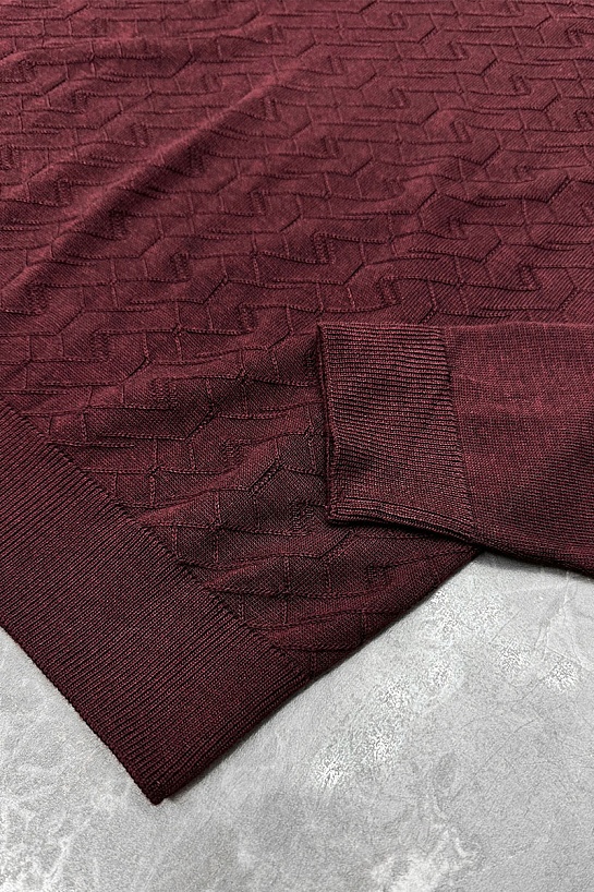 Поло с длинным рукавом Zilli zip-up - Burgundy
