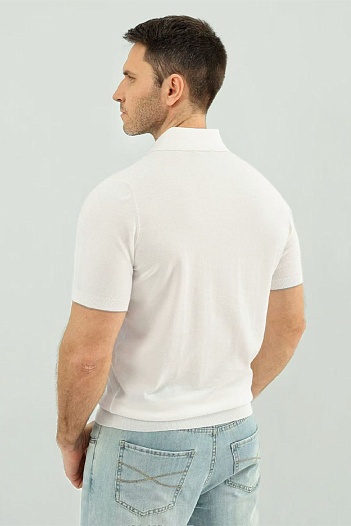 Мужское белое поло Brunello Cucinelli premium   