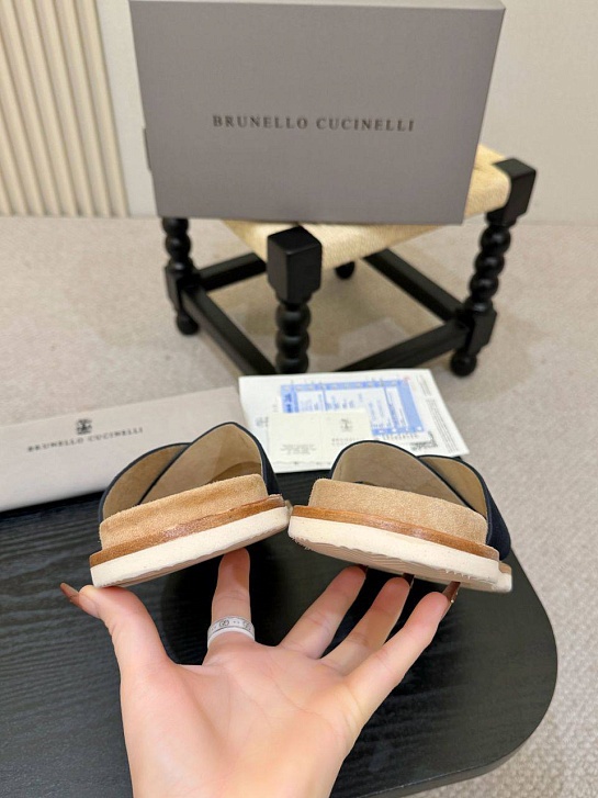 Замшевые шлёпанцы Brunello Cucinelli Crossover