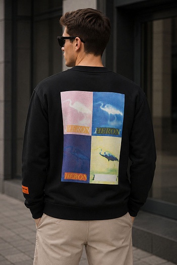 Мужской чёрный свитшот Heron Preston Multi Heron Censored   