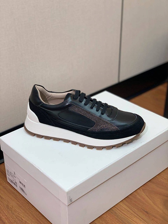 Женские кожаные кроссовки Brunello Cucinelli premium