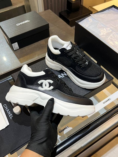 Чёрные женские кроссовки Chanel premium   